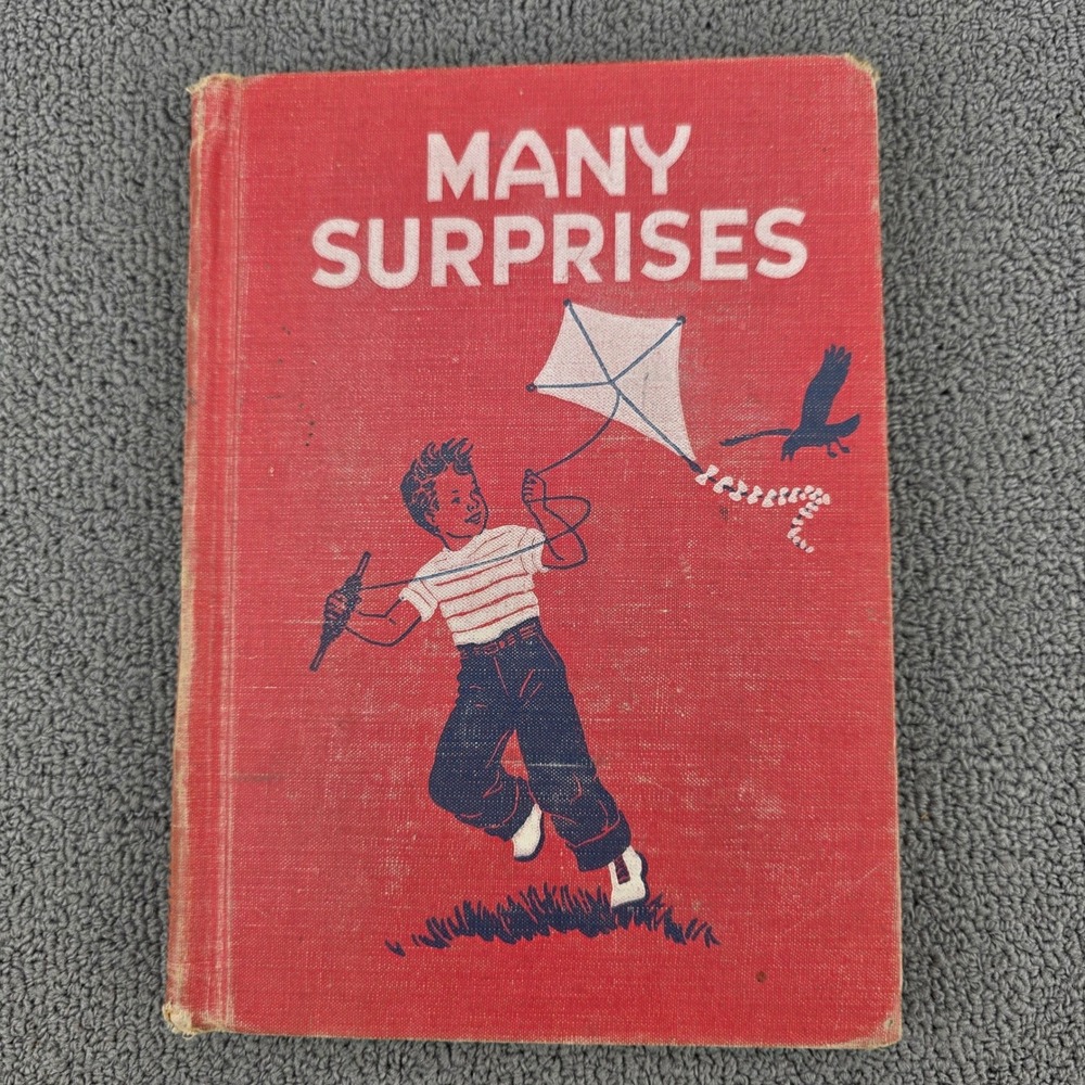 Lyons & Carnahan Many Surprises Reading Book Unisex Red Vintage 1954 Primer OS